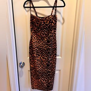 Animal print midi dress